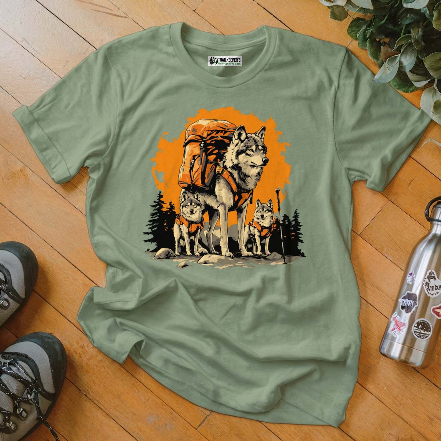Wolf Backpacker Family T-Shirt