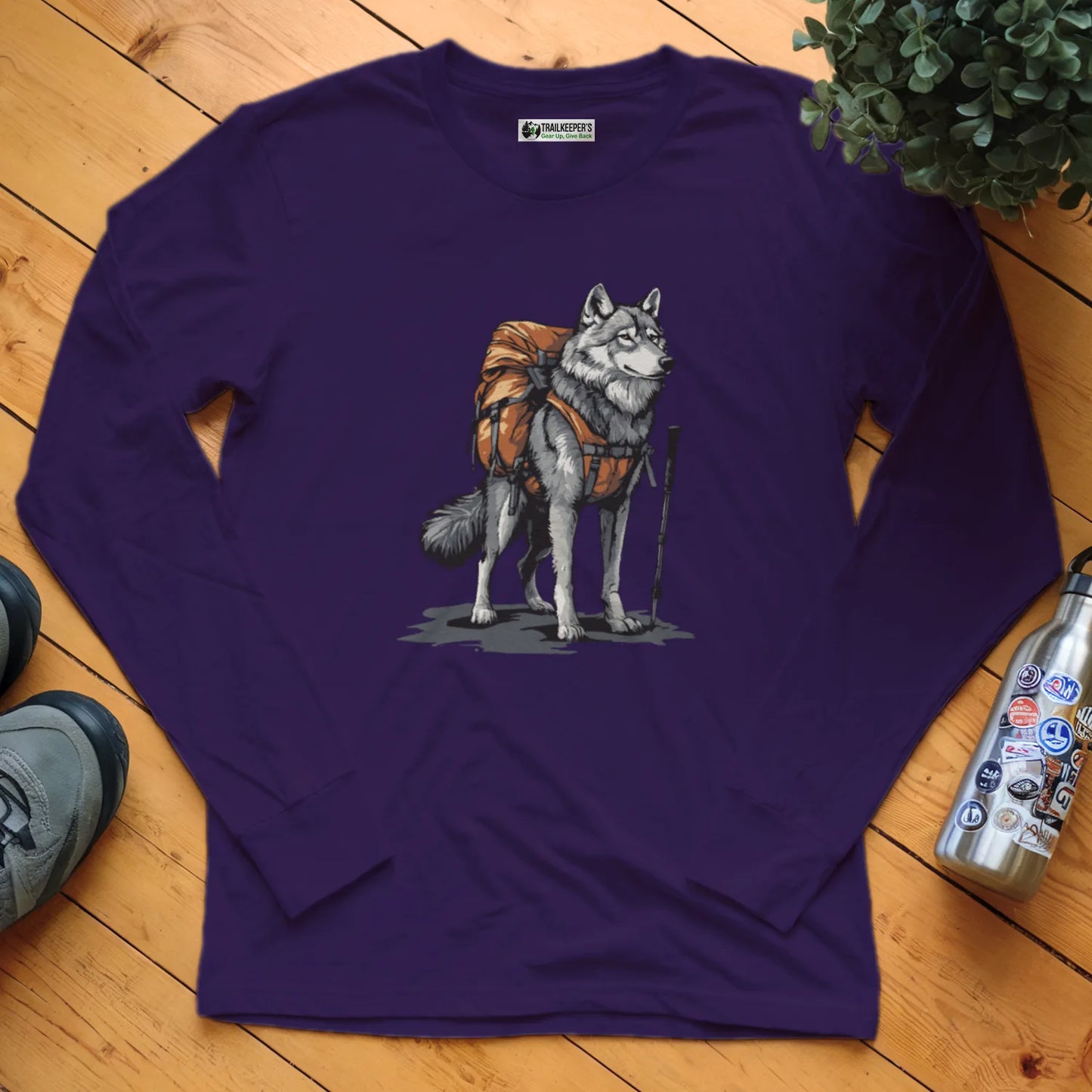 Wolf Backpacker Long Sleeve T-Shirt