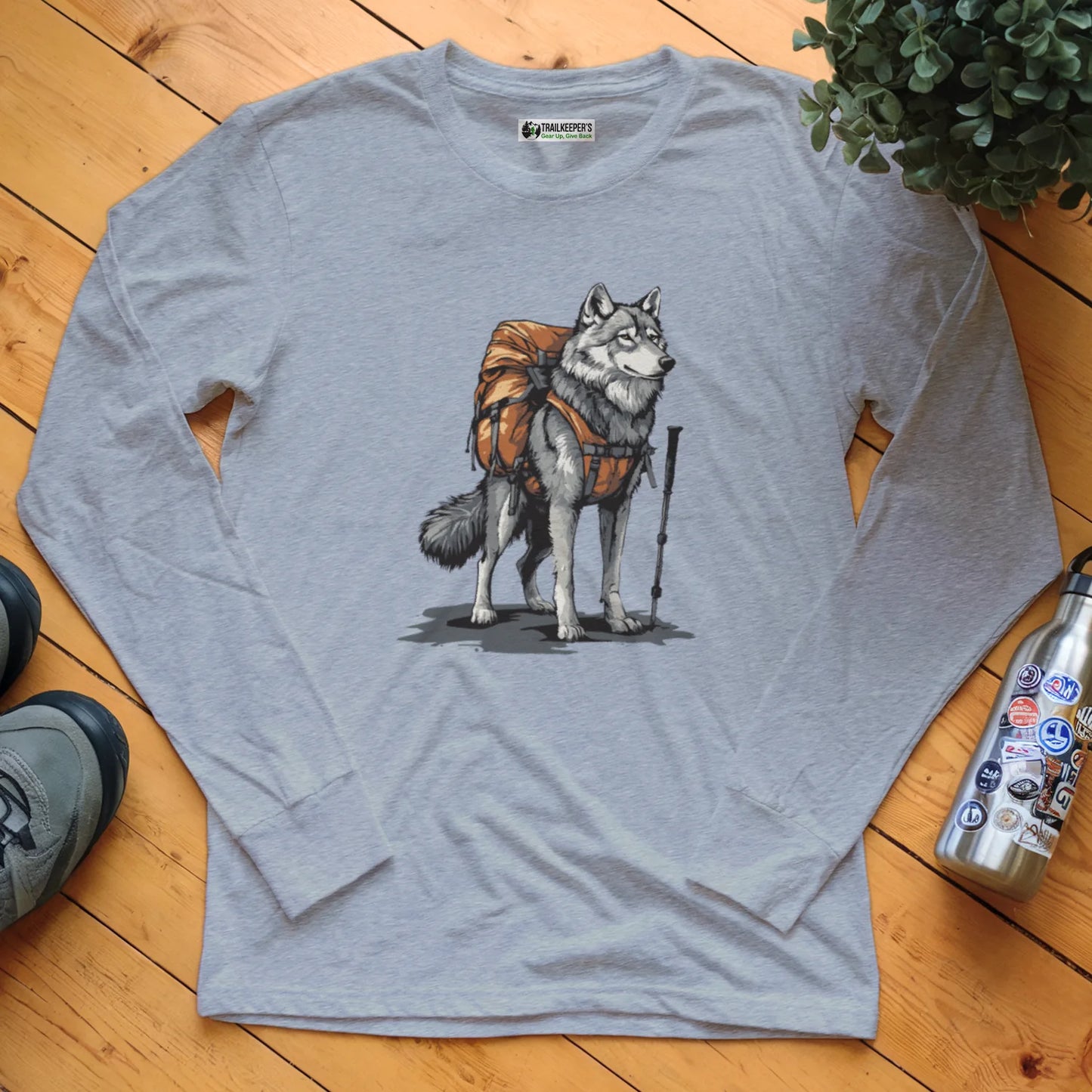 Wolf Backpacker Long Sleeve T-Shirt