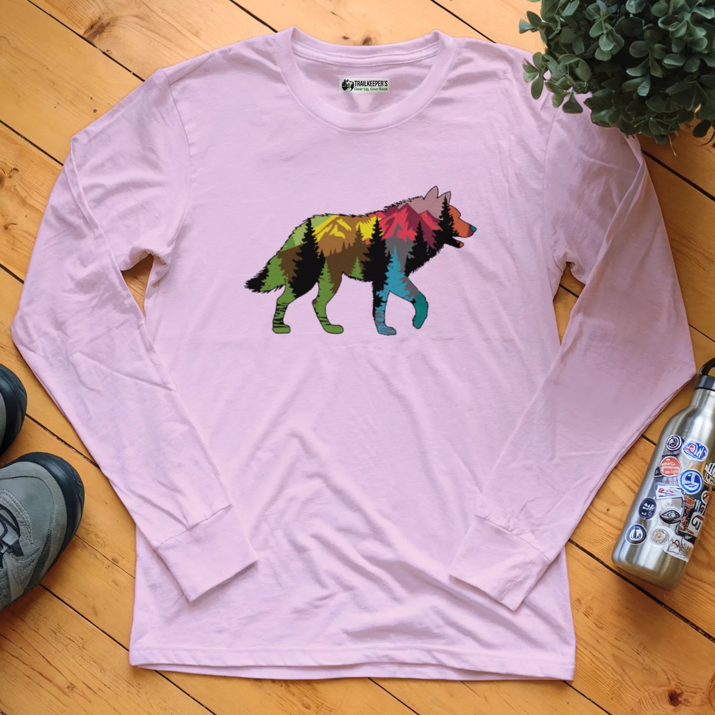 Wolf Forest Scene Long Sleeve T-Shirt