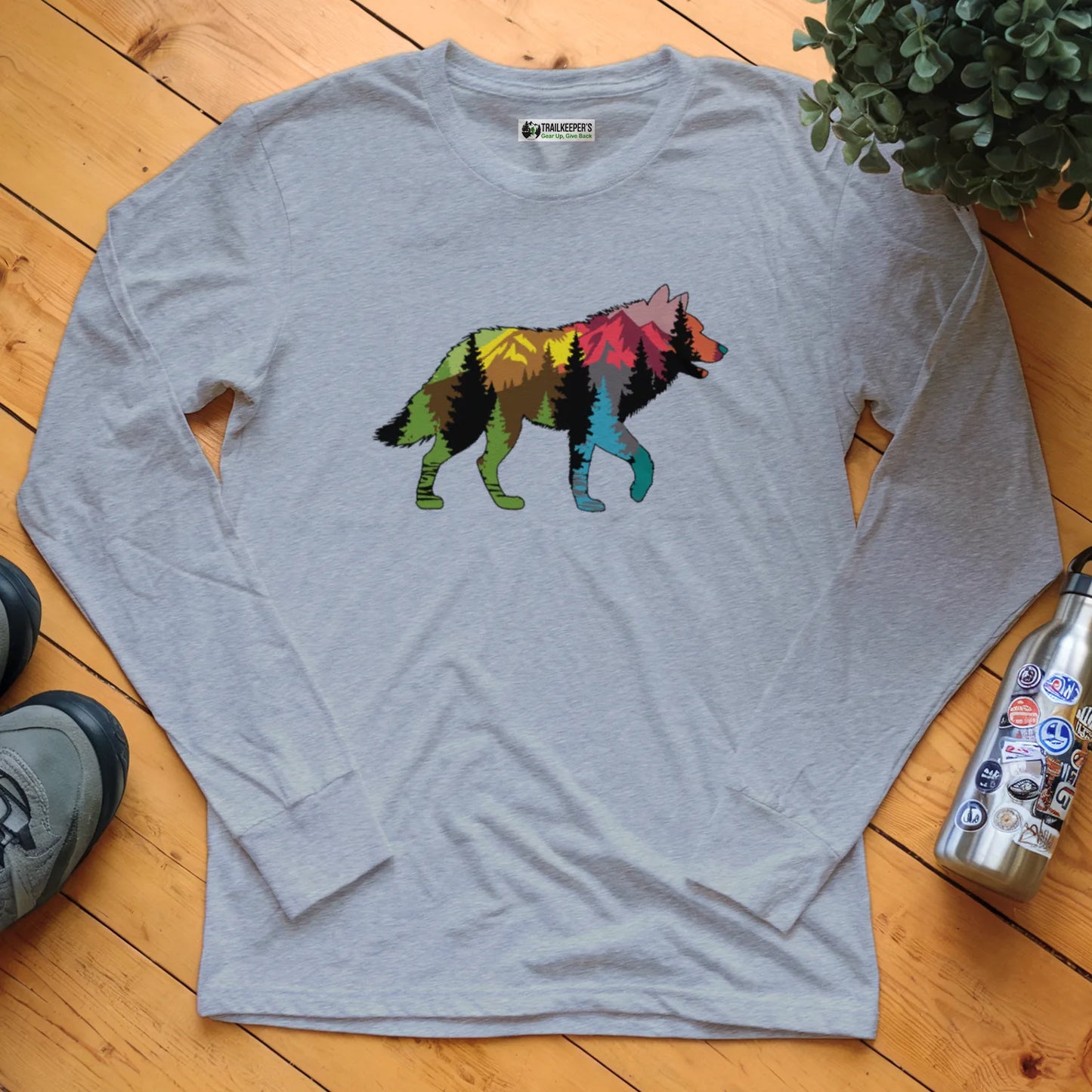 Wolf Forest Scene Long Sleeve T-Shirt