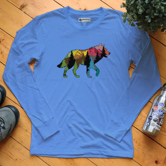 Wolf Forest Scene Long Sleeve T-Shirt
