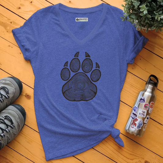 Wolf Paw Tree Rings V-Neck T-Shirt
