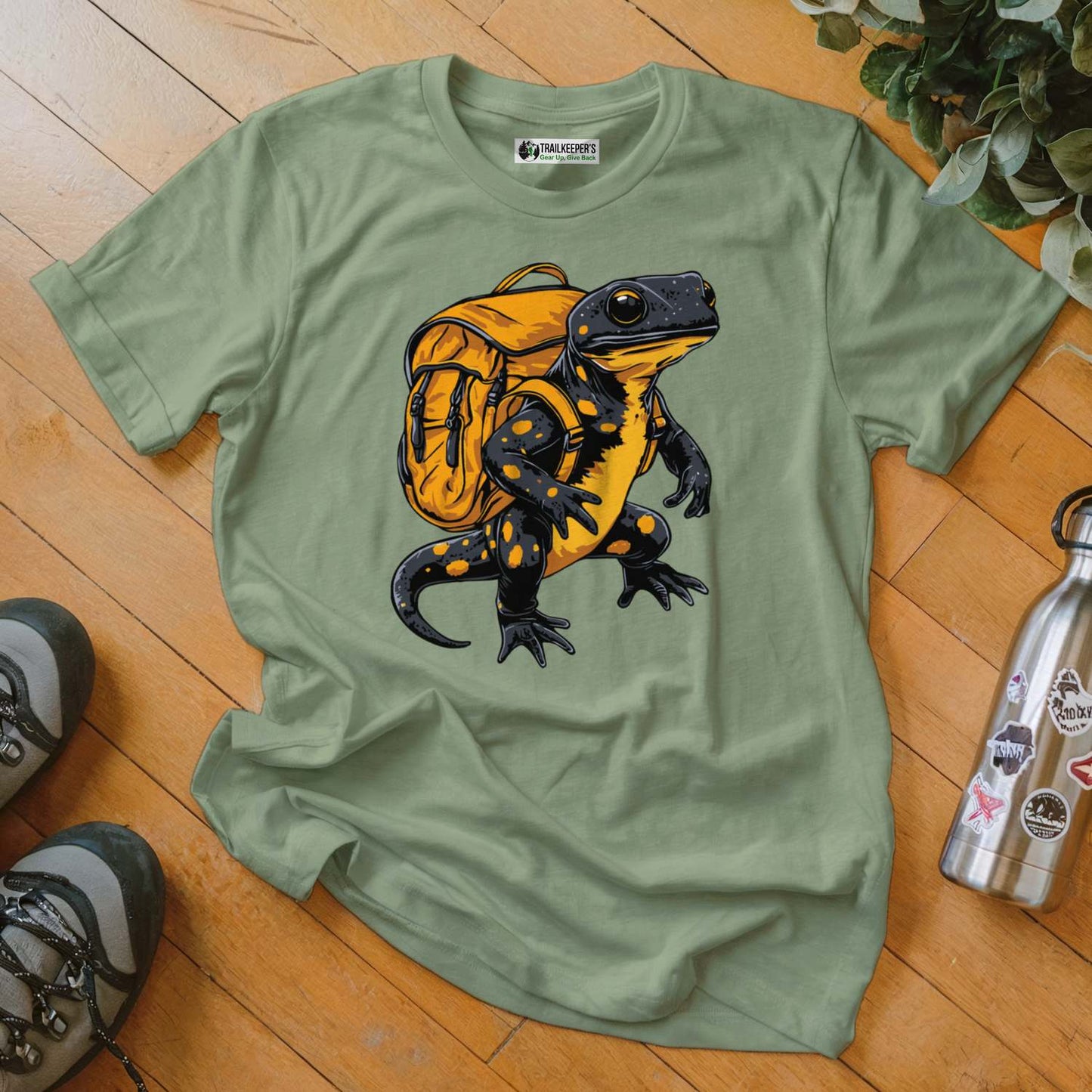Yellow Spotted Gecko Backpacker T-Shirt