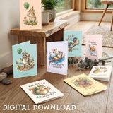 Watercolor Fauna Greeting Cards Variety Pack