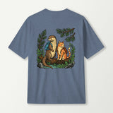 Otter and Cat Backpacker Friends T-Shirt